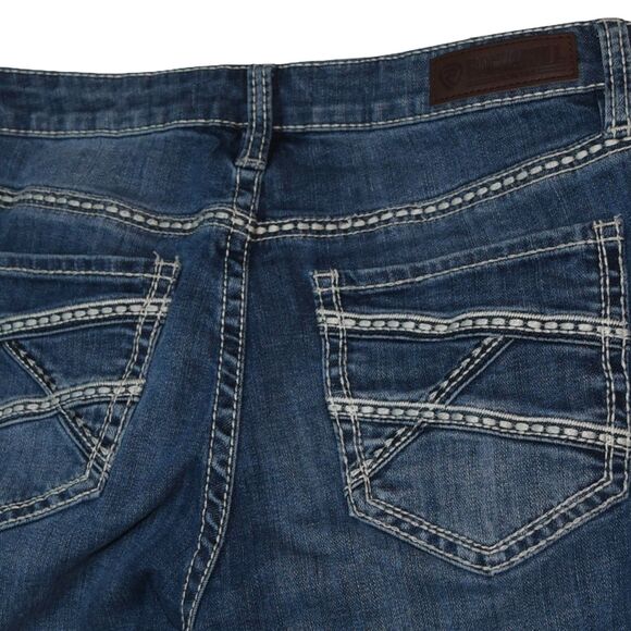 ROCK & ROLL Cowgirl Womens 30x38 (30x36) Mid Rise Embellished Boot Cut Jeans - Picture 3 of 11